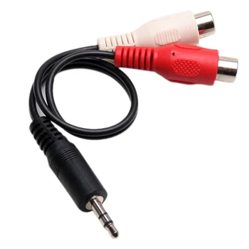 

Brand New 3.5mm stereo adapter headphone jack to 2 RCA jack adapter audio cable, 3.5mm Male to 2x RCA Female