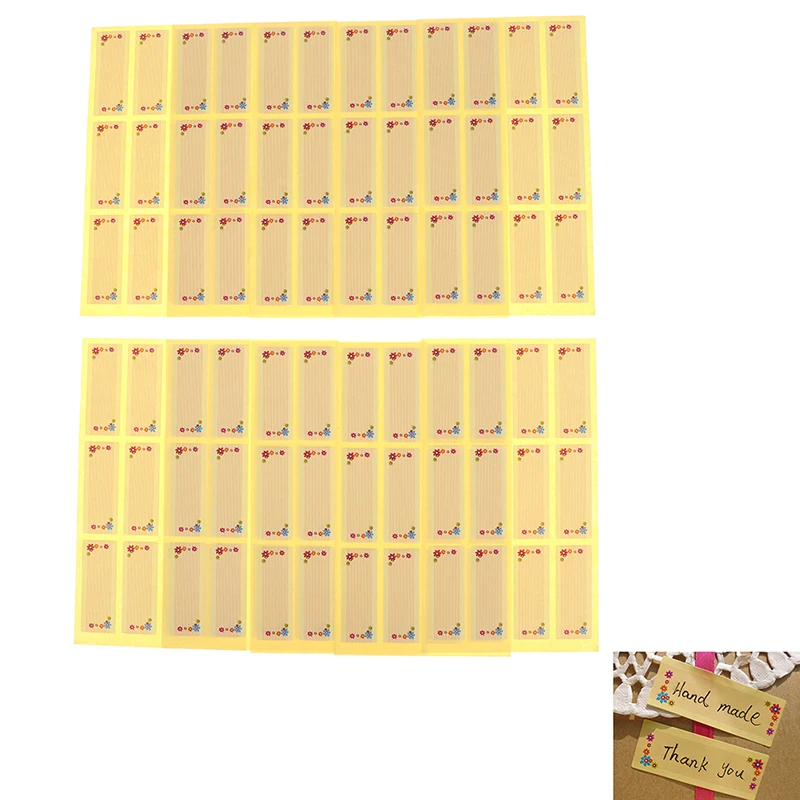 120pcs Blank DIY Seal Sticker Flower Design Rectangle Paper Point Sticker Self-adhesive DIY Paper Label