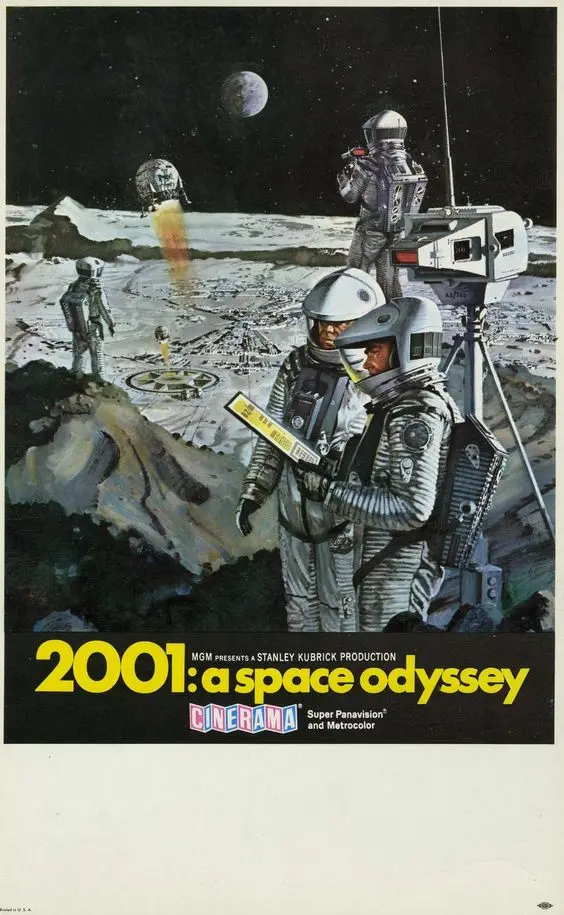 2001 A Space Odyssey Landing on the Moon Ретро Винтаж классическое кино плакат из крафт-бумаги