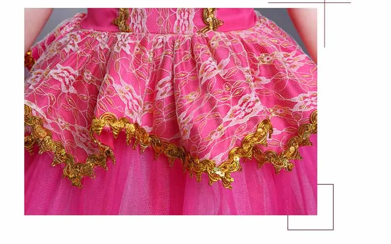 Children`s Halloween Costume Girls Pink Ball Gown Party Dress For Baby Girls Princess Dress Girls Fancy Dress For Kids 100-155cm
