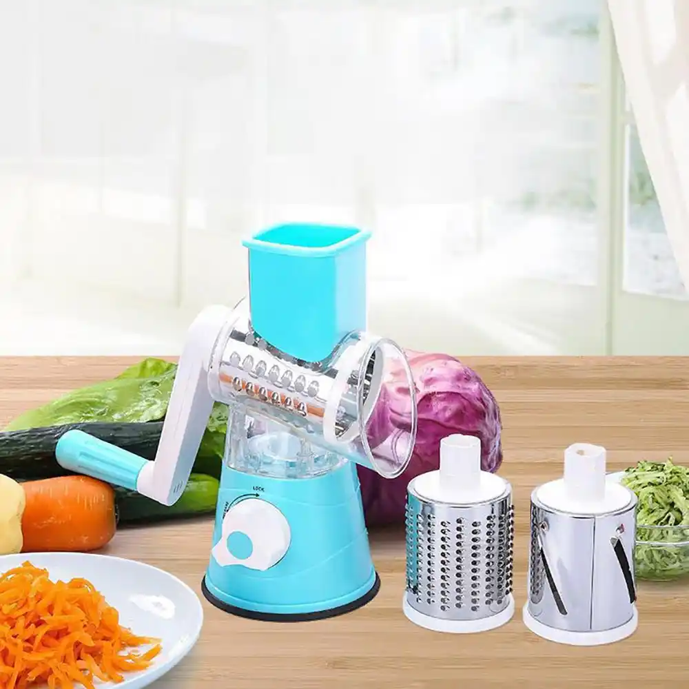 Konesky овощерезка круглый измельчитель для картофеля терка для моркови с 3 лезвиями из нержавеющей стали измельчитель кухонный инструмент