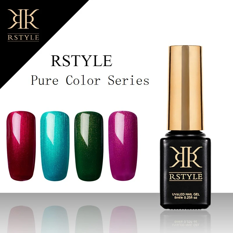 

RSTYLE 8 ml 9001-9062 Pure Color UV Gel Nail Polish Soak Off Nail Art Semi-permanent Gel Varnish Set For Nail Extension Primer