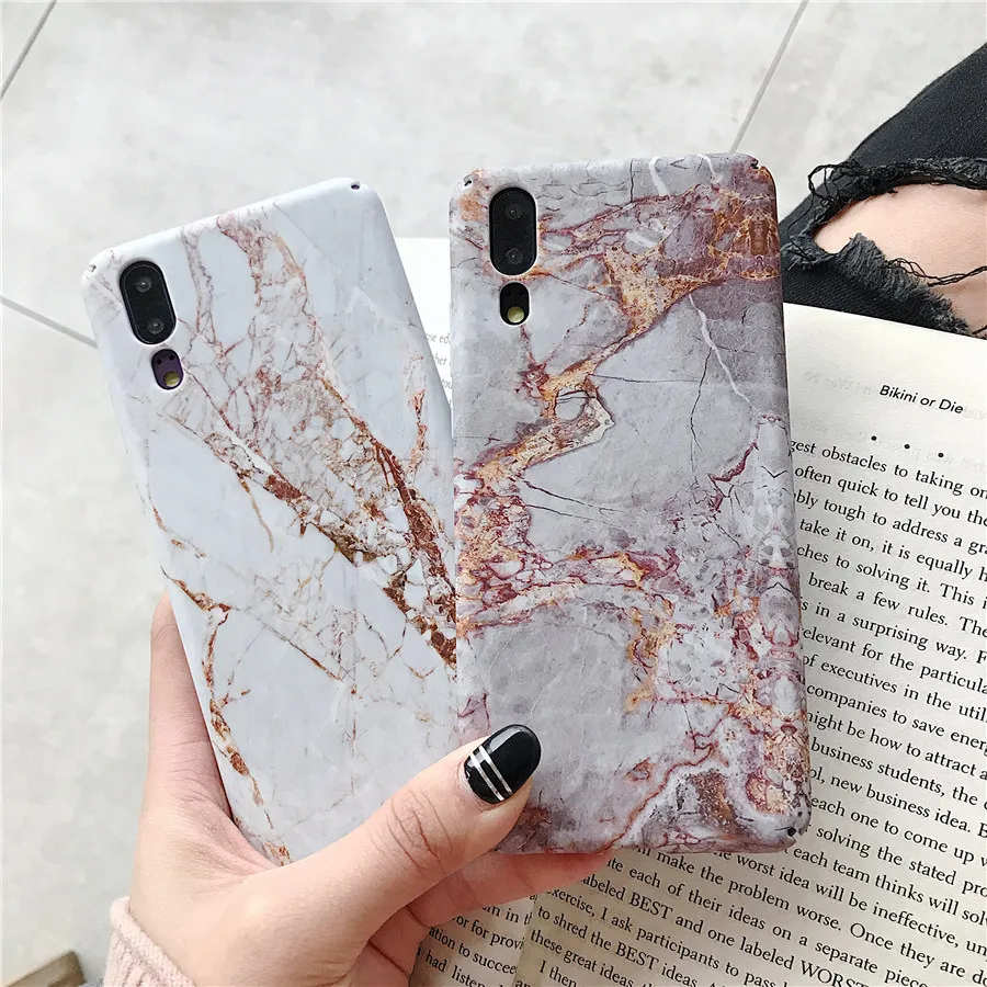 Ретро Золотой розовый мраморный чехол для huawei P20 Lite Nova 3e из гранитного камня
