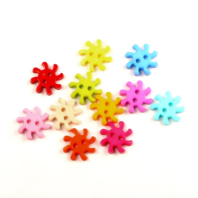 

100Pcs Mixed Acrylic Flower Sewing Buttons For Clothes Scrapbooking Decorative Needlework Botone Handicraft DIY Accessories