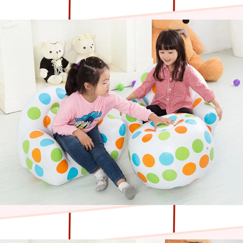 1set Kids Inflatable Chair Lounger Sofa Chairs outdoor Pouf Puff Seat Living Room Furniture Seat Chair with Inflator Pump