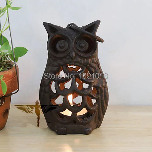 

Owl creative vintage cast iron candlestick party decoration coffee shop Christmas Decorate