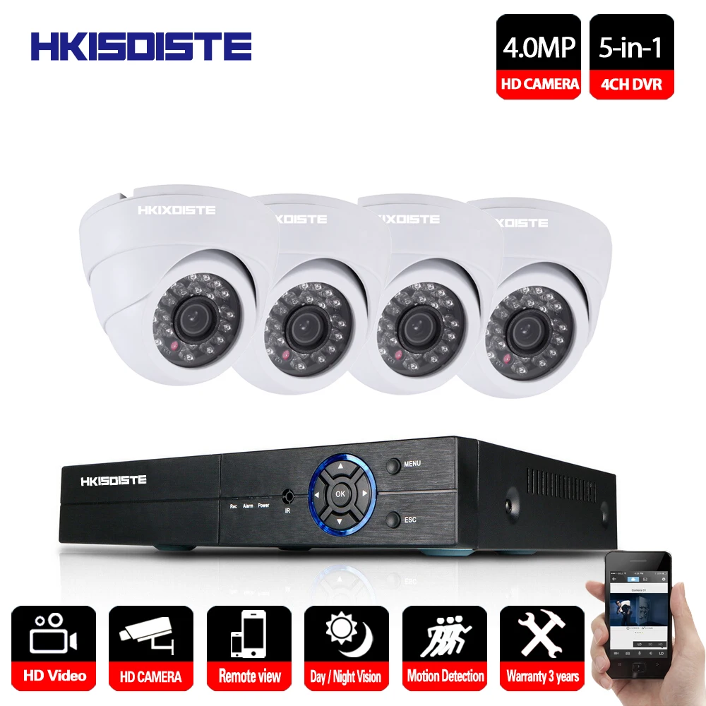 

4 CH Security Camera System CCTV System DVR Security System 4CH 4 x 4MP Security Camera 4.0mp Camera DIY Kits