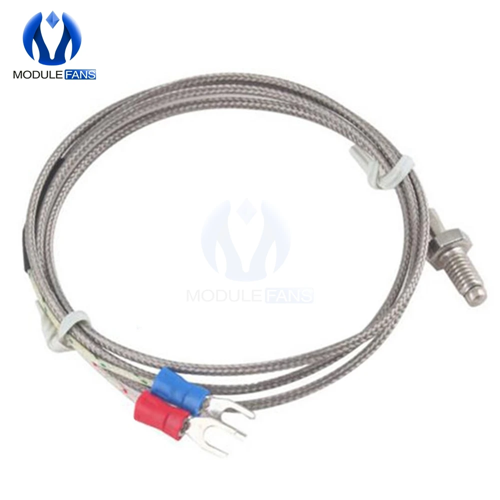 

1M 3.3ft K Type Thermocouple Control Temperature Controller 0-800C Sensor Probe 6mm Thread Thermometer Temperature Cable