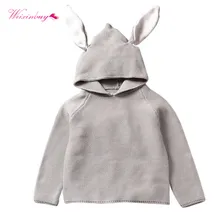 Weixinbuy Детские Малыш капот Свитеры для женщин маленьких Обувь для мальчиков Обувь для девочек хлопковый пуловер с кроликом детский вязаный свитер От 1 до 5 лет