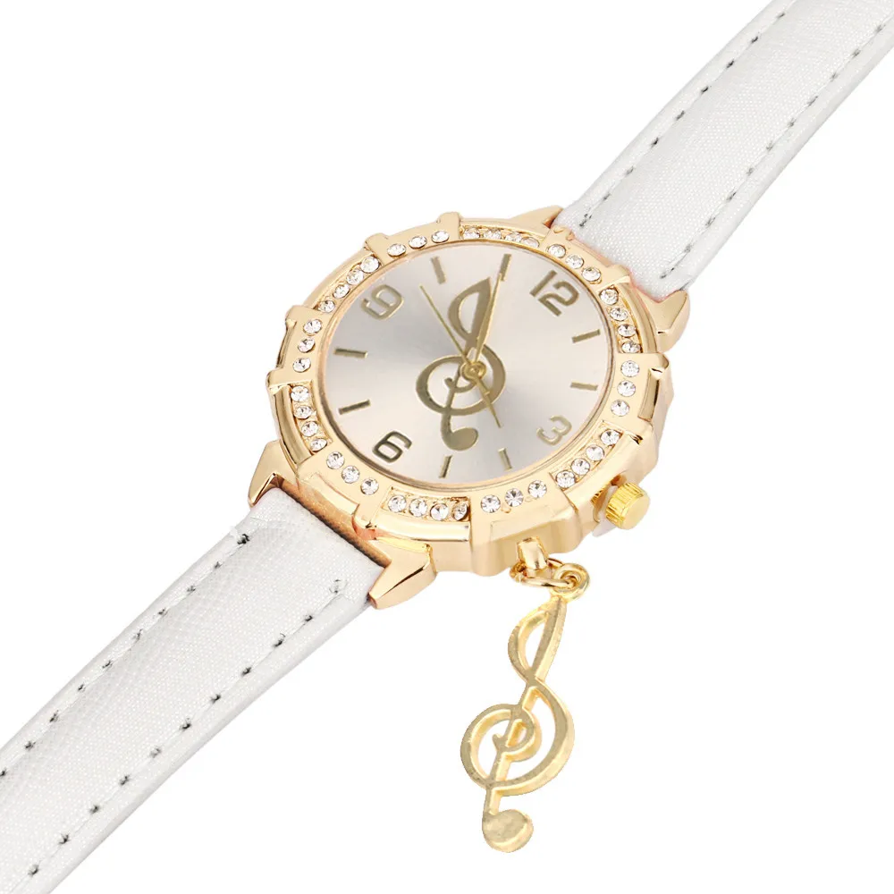 Модные часы женские часы модный музыкальный браслет символ часы женские кожаные повседневные часы для подарка 999