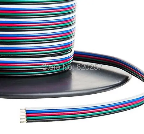 10 м черный/зеленый/красный/синий/белый RGBW 22# 5Pin переходник с удлинителем провода кабель Шнур для RGBW светодиодные ленты