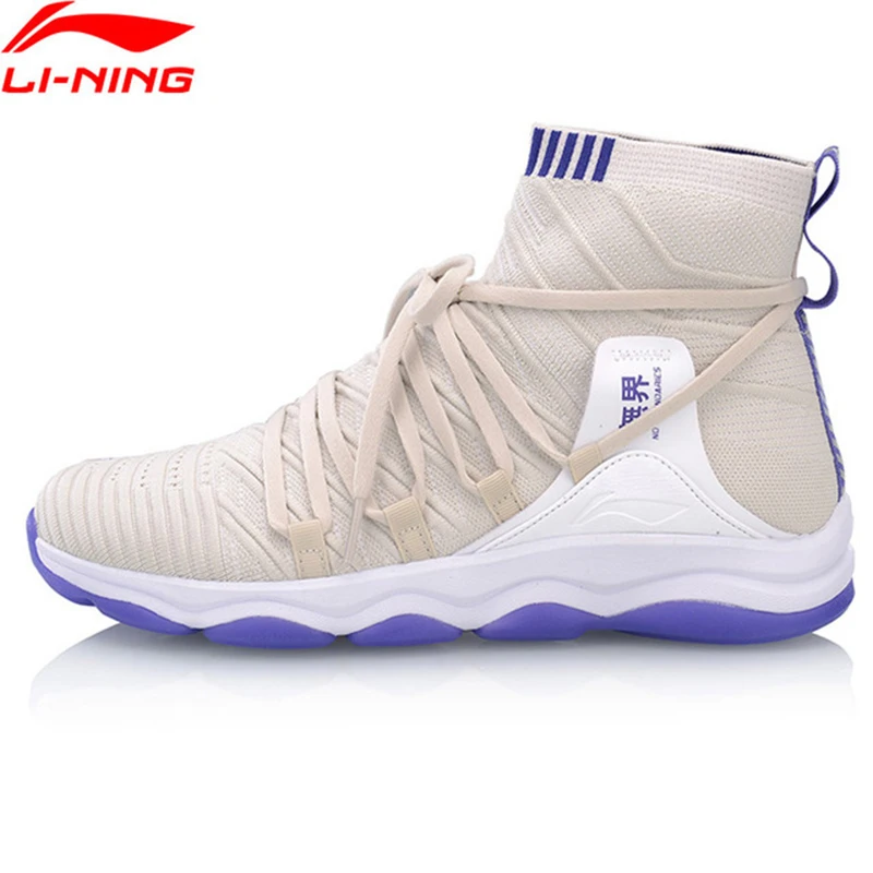 Li-Ning/Женская обувь для тренировок на подушке; однотонные Тканные спортивные кроссовки для фитнеса с подкладкой; AFJP004 SJFM19