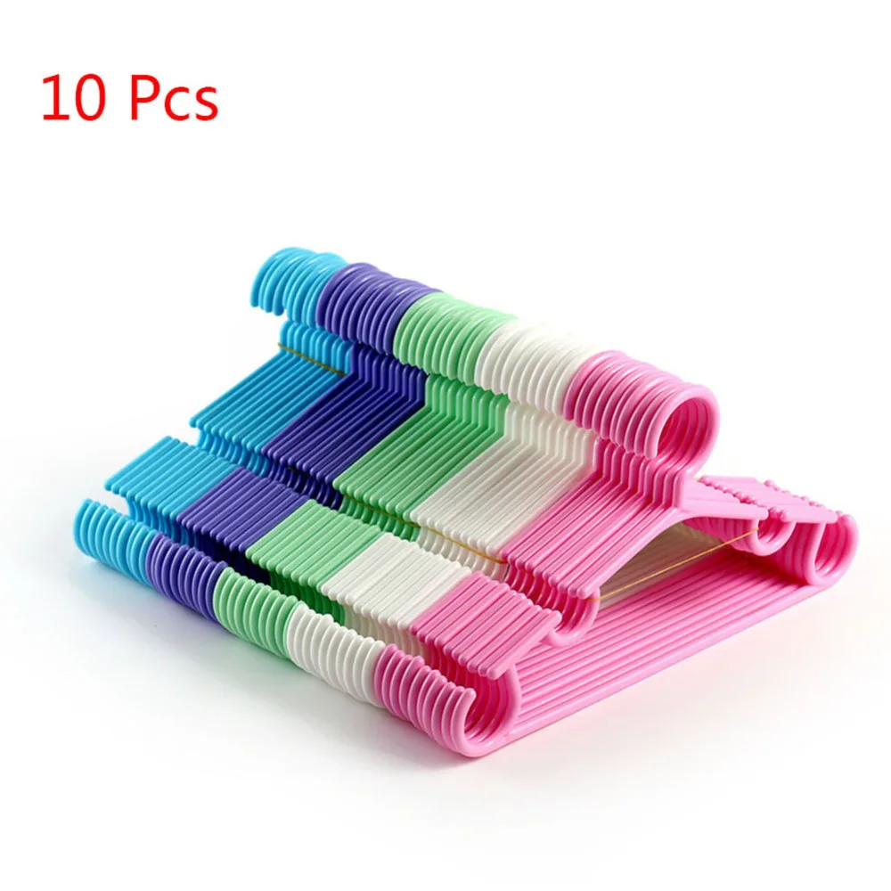 حار بيع 10 قطعة شماعات ملابس الاطفال الأطفال الملابس معطف علاّقات بلاستيكية خزانة تخزين المنزل التخزين منظمة دروبشيب