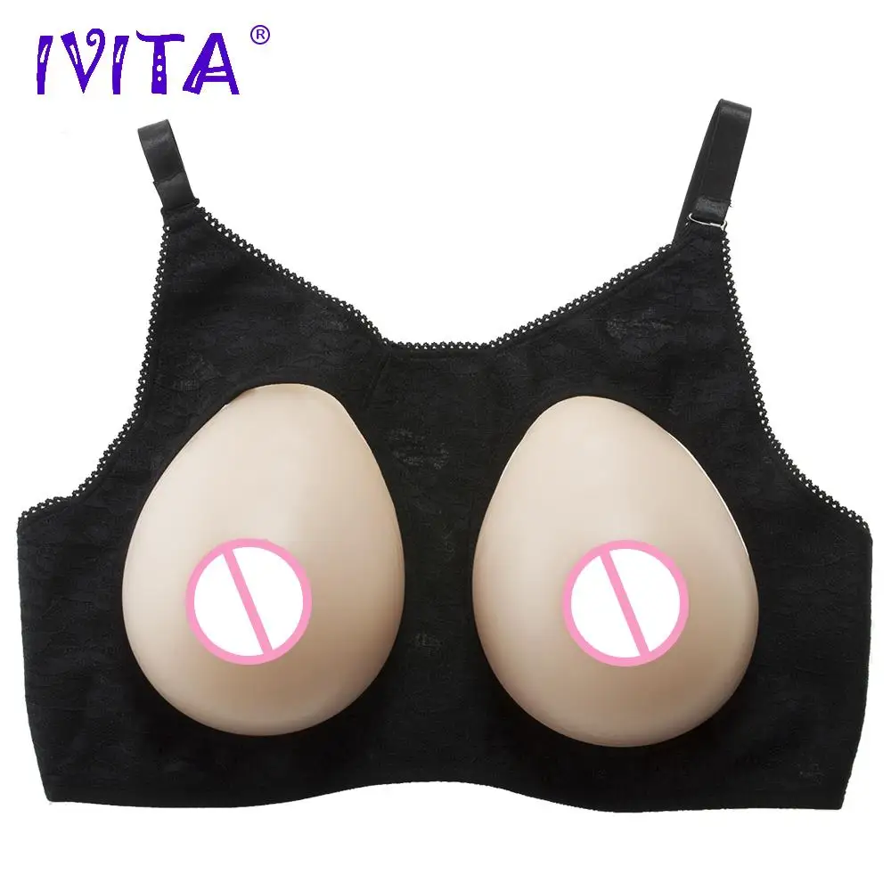 

IVITA 3600g Silicone Breast Forms With Shoulder Straps Fake Boobs For Transvestite Drag Queen Crossdresser Mastectomy Enhancer