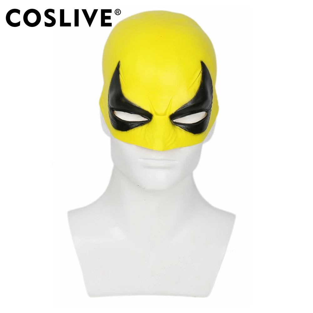 

Coslive Iron Fist Mask Cosplay Costumes Props Mask for Halloween Party Events Yellow Latex Material
