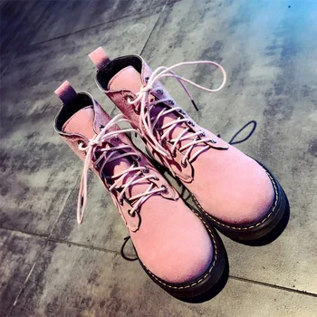 

EARTH STAR Autumn Shoes Women Brand Martin Boots Lady footware Cross-tied Ankle Boots Female Flats Winter Warm Boot All Match