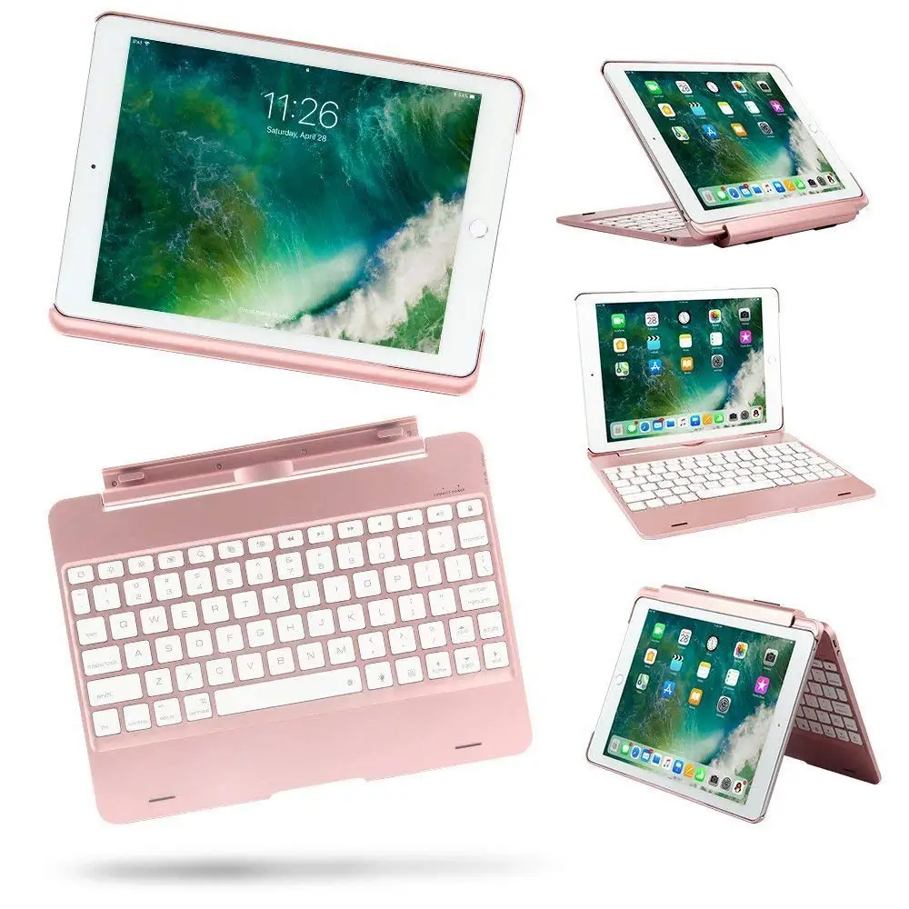 Для iPad 9 7 2017 2018 5th 6th Gen/Air 2/Pro цветов подсветка Беспроводная Bluetooth клавиатура