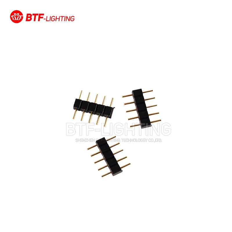 

100pcs/lot, 1000pcs/lot 5pin RGBW needle connector for RGBW led strip male type double 5pin