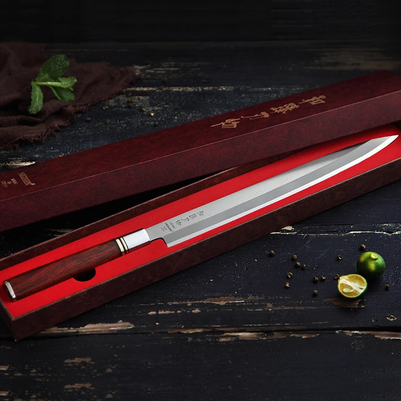 HEZHEN суши Кухня Нож X5Cr15MoV нержавеющая сталь высокое качество 240~ 300 мм японский Gyuto филе рыбы нож палисандр ручка