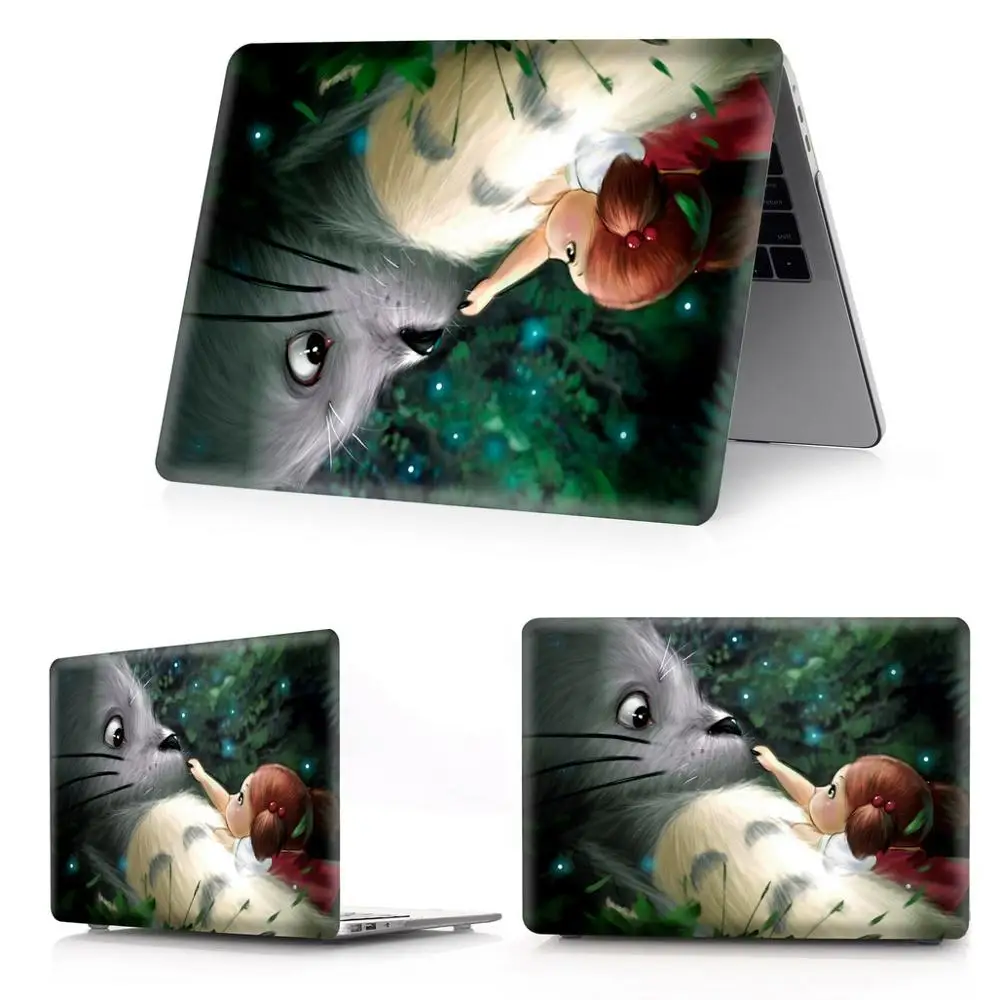 Чехол для ноутбука Totoro с цветной печатью для MacBook Air retina Pro 11 12 13 15 для MacBook с сенсорной панелью New Air 13 New Pro13 15 - Цвет: longmao-3d