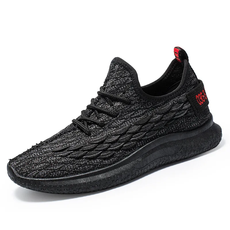 

Fashion 2019 Spring Men Shoes All Black Lace Up Mesh Casual Shoes Summer Breathable Light Men Sneakers Leisure Tennis Trainer