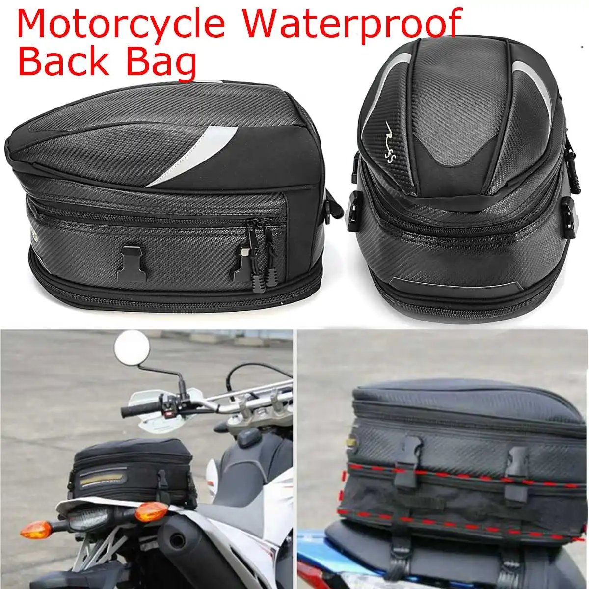 

10L Motorcycle Rear Trunk Waterproof Back Seat Carry Luggage Tail Bag Saddlebag Waterproof Motorcycle Luggage Tail Bags Back