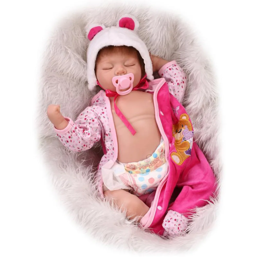 Очаровательная Кукла Reborn 55 см для ручной работы силиконовая кукла новорожденного ребенка Boneca в милой одежде реалистичные детские куклы для девочек