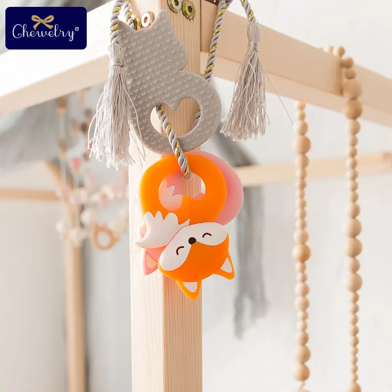 Baby Silicone Teether Rodent Silicone Fox Pendant Baby Teether Rodent BPA Free Beads Chew Biter Children Goods Toy teething toys baby teething toys silicone teething toys silicone teething beads silicone teether 1pcs