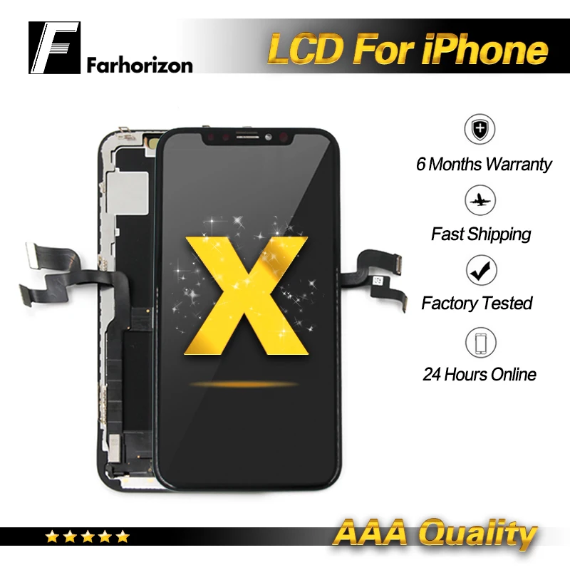

For iPhone X LCD Replacement 3D Touch Screen Digitizer Full Assembly OLED LCD Display Black Color 5.8 inch Free DHL Shipping
