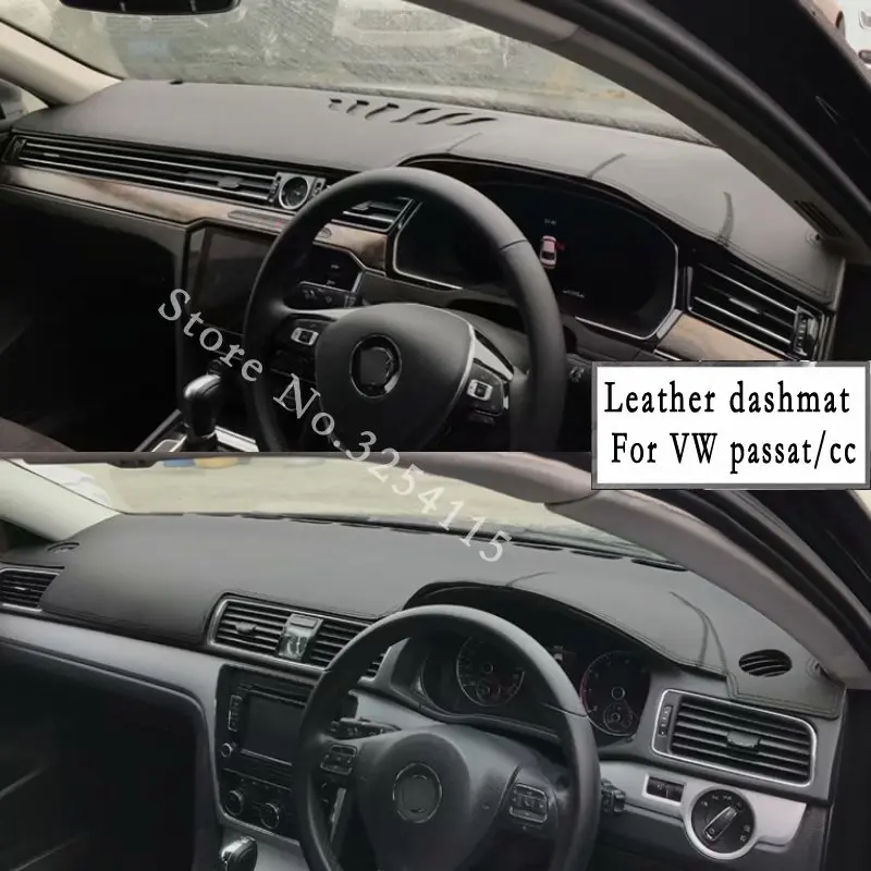 

For Volkswagen Passat CC B5 B6 B7 B8 1998 2006 2017 Leather Dashmat Dashboard Cover Car Pad Dash Mat SunShade Carpet Custom RHD
