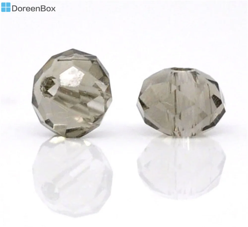 Doreen Box hot- Gray Crystal Glass Faceted Rondelle Beads 5040 4mm sold per packet of 200(B08495) | Украшения и аксессуары