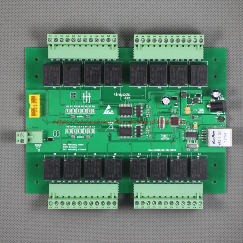Network relay 16 Road 10A WEB UDP computer control switch Weak engineering centralized control