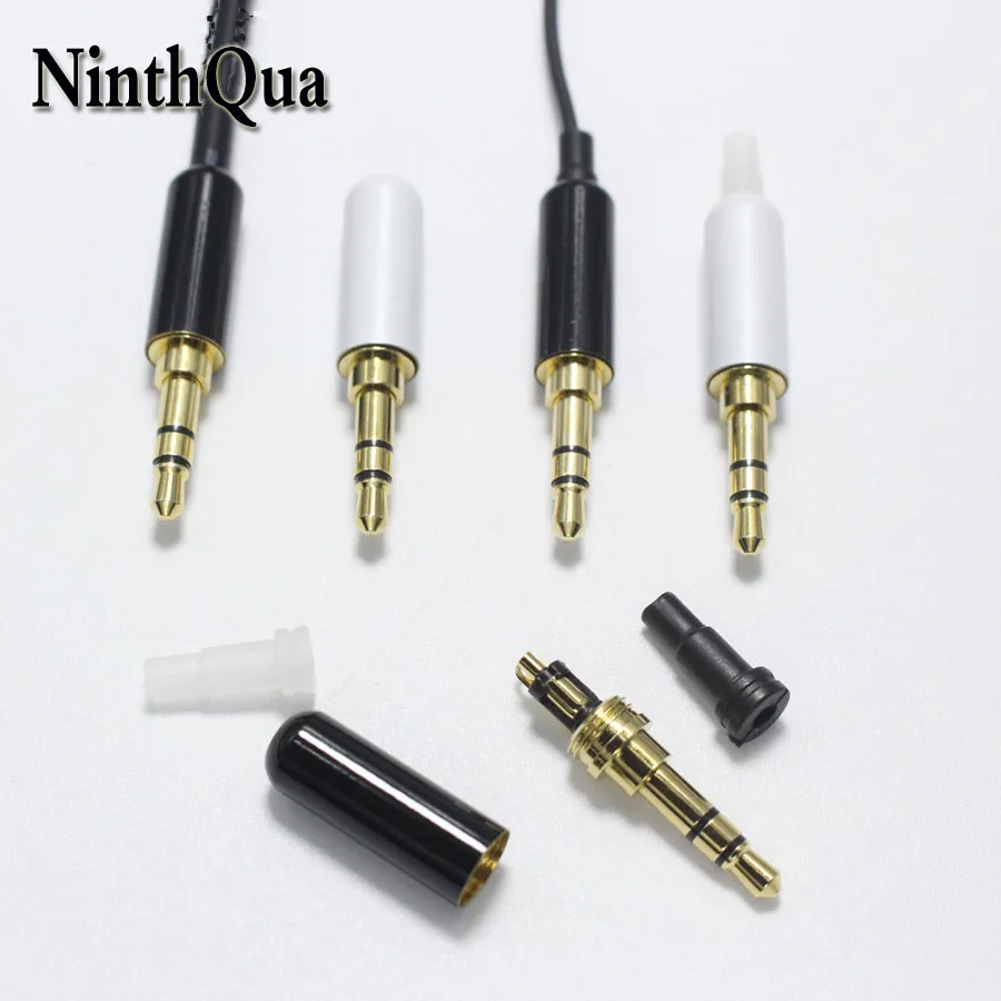 

1pcs Copper 3.5mm Stereo Headset Plug 3 pole 3.5 mm Audio Plug Jack Adaptor Connector for iphone white black