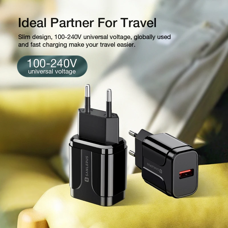 SANLEPUS 18 Вт USB зарядное устройство Быстрая зарядка 3 0 быстрая стена мобильный