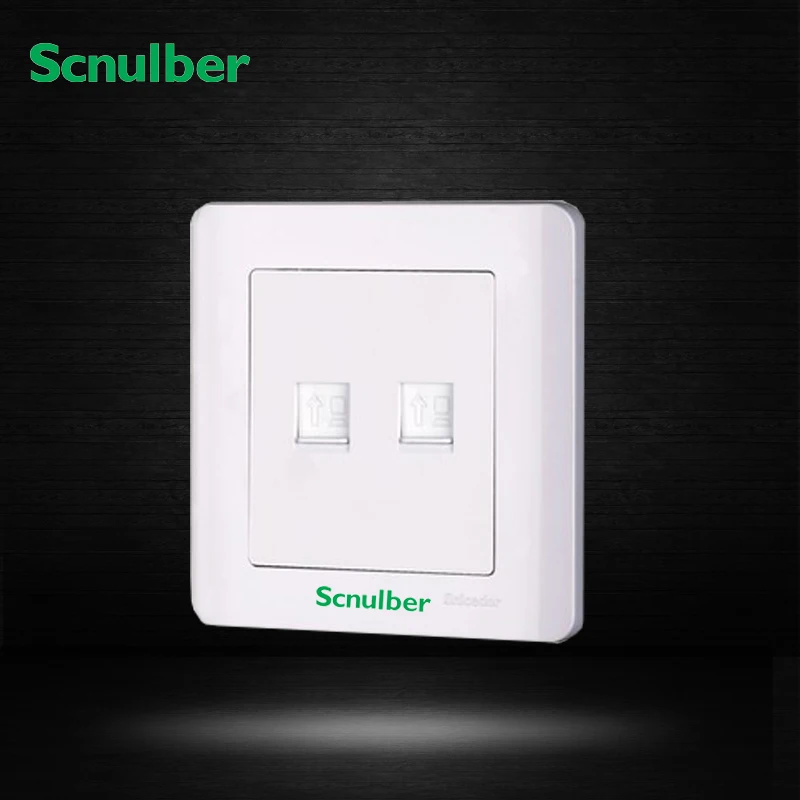 

white one gang RJ11 telephone wall switch and RJ45 computer 8 wire socket