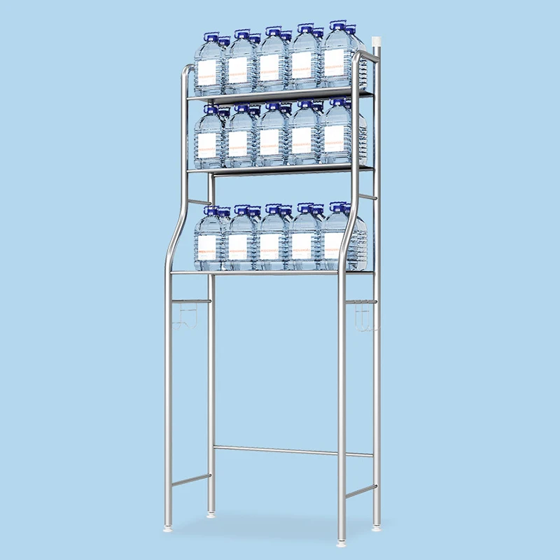  Over The Rack Stainless Steel Toilet Cabinet Shelving Kitchen Washing Machine Rack Bathroom Space S - 33010760284