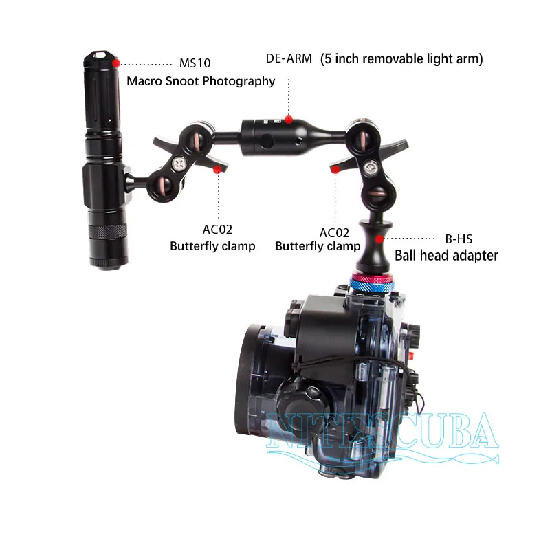NiteScuba Дайвинг видео пятно света snoot MS10 для TG5 Rx100 камеры Canon Macro освещения Водонепроницаемый факел подводной фотографии