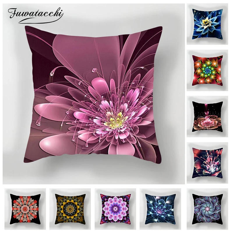 Fuwatacchi Multicolored Flower Cushion Cover Gradient Floral Decorative Pillows Decoration Pillowcase for Car Home Sofa | Дом и сад