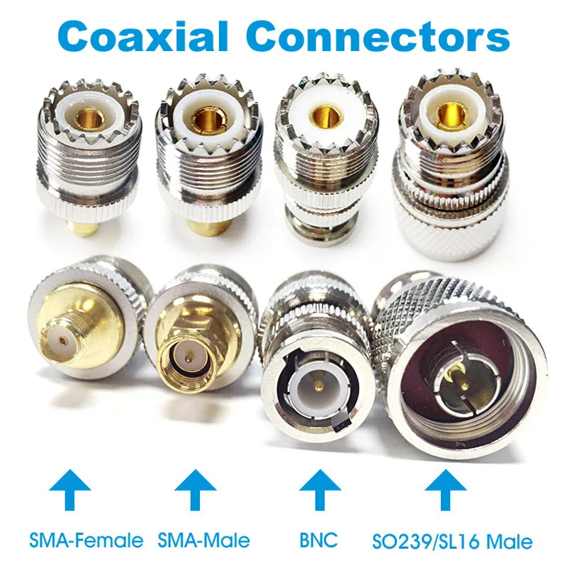 Переходник SMA Female Male N BNC в UHF радиочастотный коаксиальный переходник SO239 PL259 для