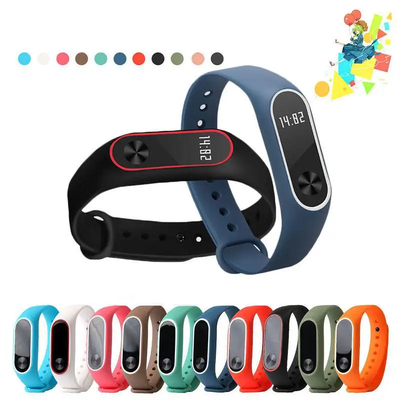 

DSstyles Fashion Simple Soft Silicone Replace Wrist Strap WristBand Bracelet Sport Strap Watch Silicone for XIAOMI MI Band 2