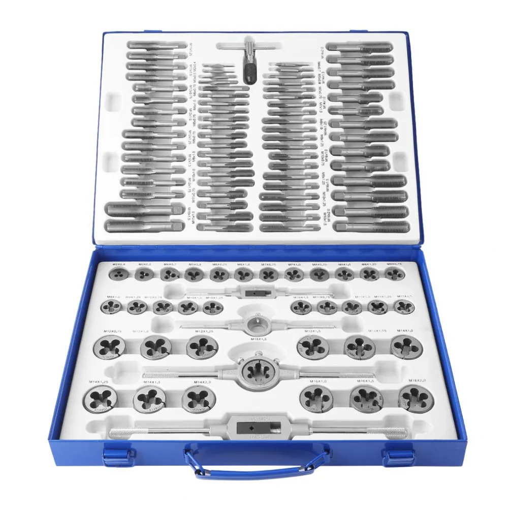 

Screw Thread Drill Kit Professional Alloy Steel Taps Thread Cutter 110 PCS Durable Metric Tap Die Set Hand Tools Ship From DE