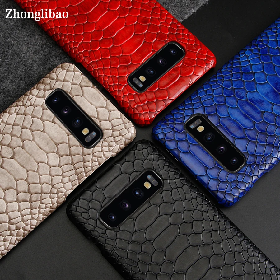 

Luxury Snake Skin Leather Case for Samsung Galaxy S10 S9 Plus S10e Note 10 9 8 Shockproof Hard Back Cover for Samsung S10 Plus