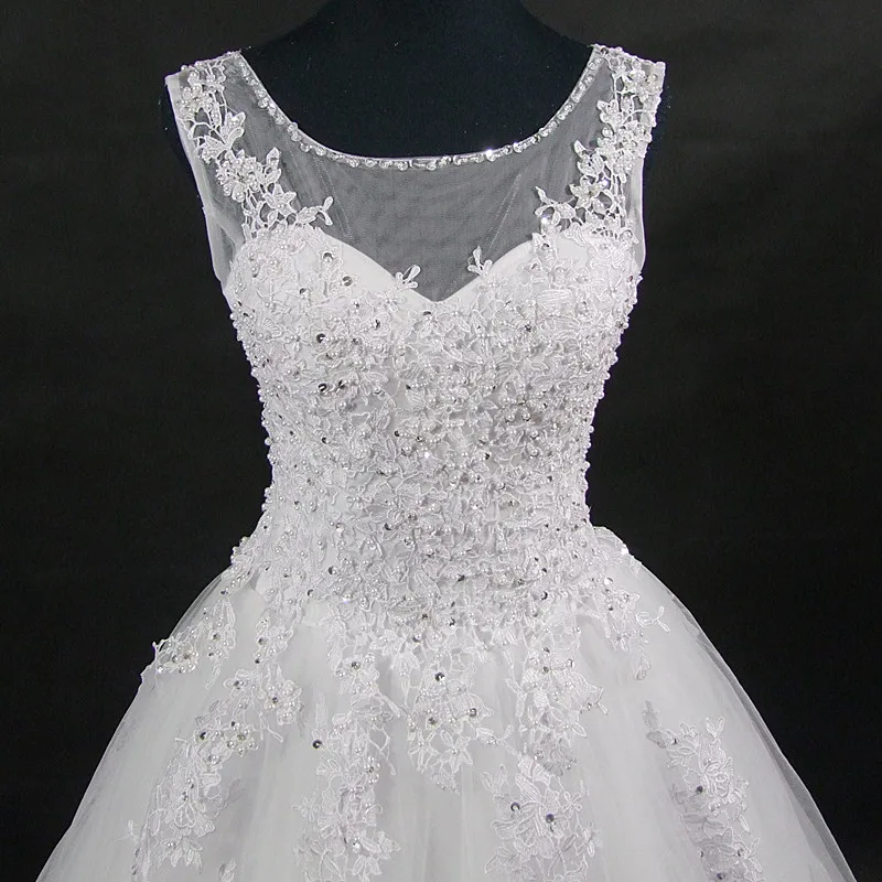 QQ Lover свадебное платье трапециевидной формы с глубоким вырезом, на шнуровке, со шлейфом, с бисером, свадебные платья для свадьбы, Vestido De Noiva