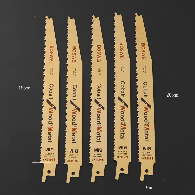 5 шт. 8 дюймов BIM поршневые Быстрый пильное полотно S3456XF для металла, резки древесины