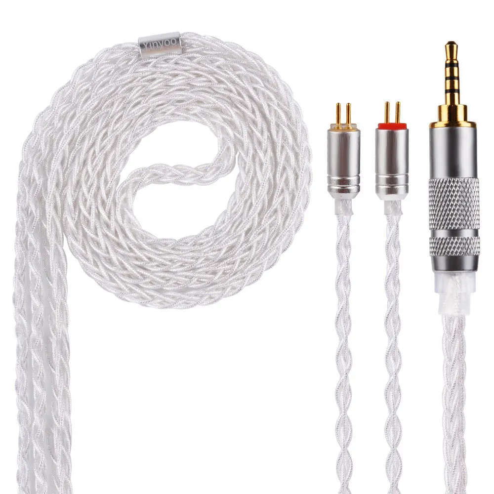 

8 Shares MMCX Cable for Shure SE215 SE535 SE846 2 pin for ZS10 ZST ZAR for Sony 3.5mm 2.5mm 4.4mm Balance Silver Foil Cables