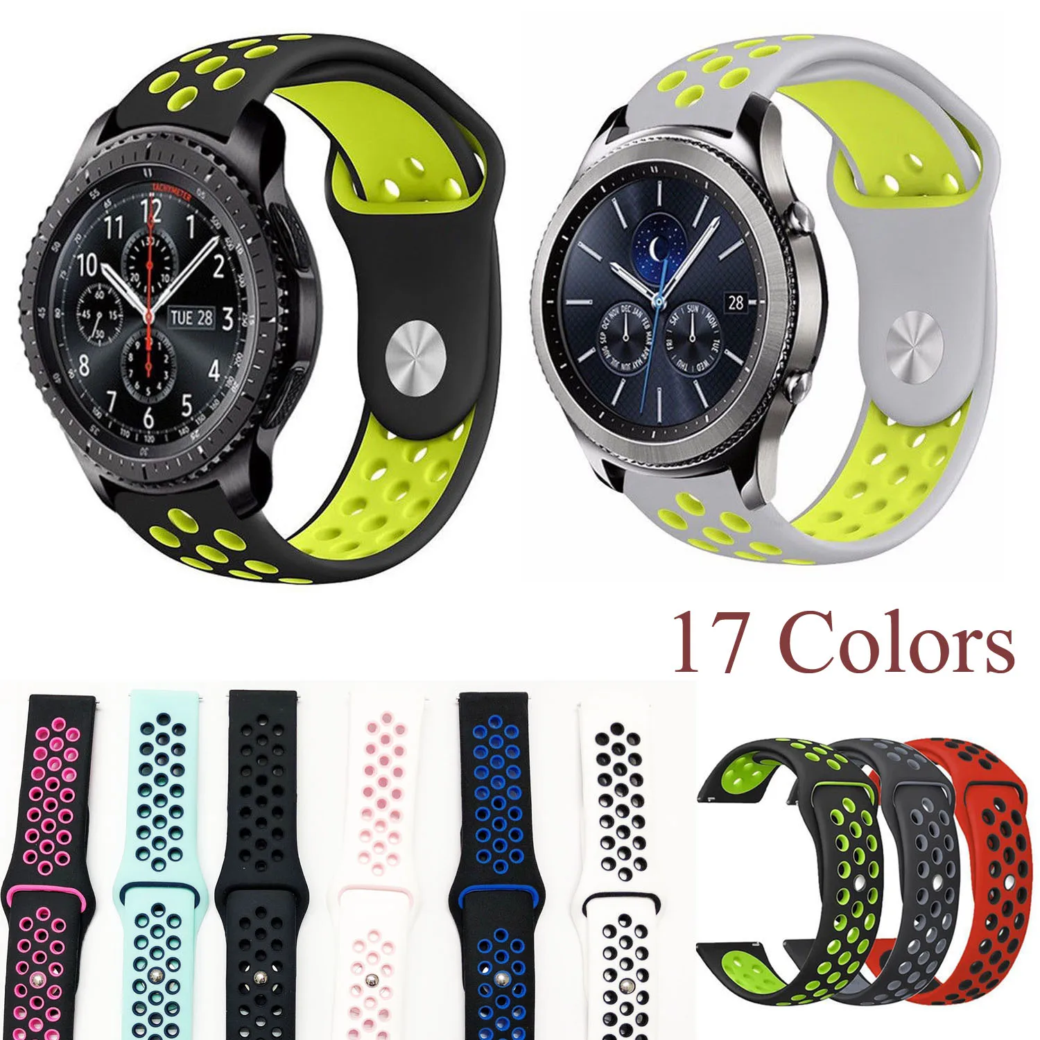 Силиконовый спортивный ремешок для часов Samsung Gear S3 22 мм дышащий браслет Classic