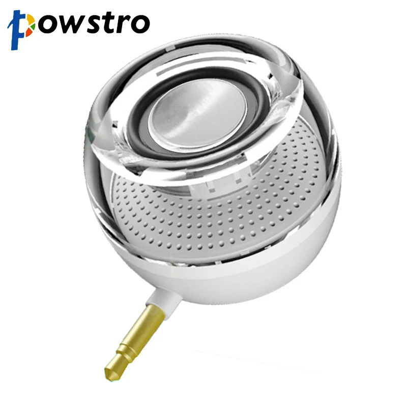

Portable HIFI 3D Surround 3.5mm Aux Audio Jack Mini Wireless Round Shape Powerful Crystal Speaker Altavoz for Smart Phone Tablet