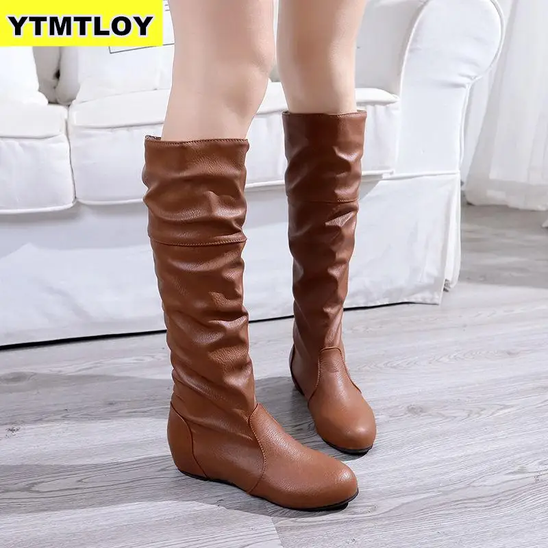 

New Faux Suede Slim Boots Sexy High Women Fashion Winter Thigh High Boots Shoes Woman Fashion Botas Mujer Mid-calf