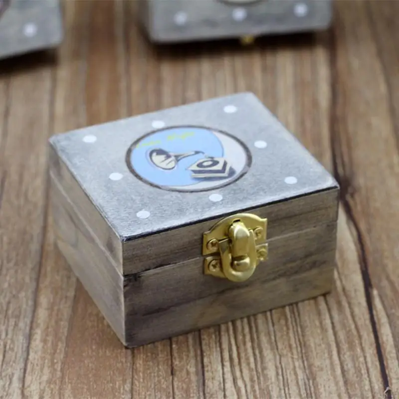 Adeeing 2 pcs/lot Wooden Mechanism Musical Box Wind Up Music Box Gift