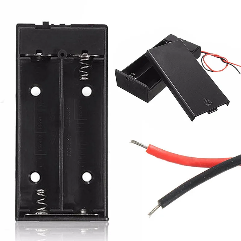 1Pc DC Battery Box Case Storage Holder ON/OFF Switch Wire Battery Case for 2x 18650 3.7V Battery